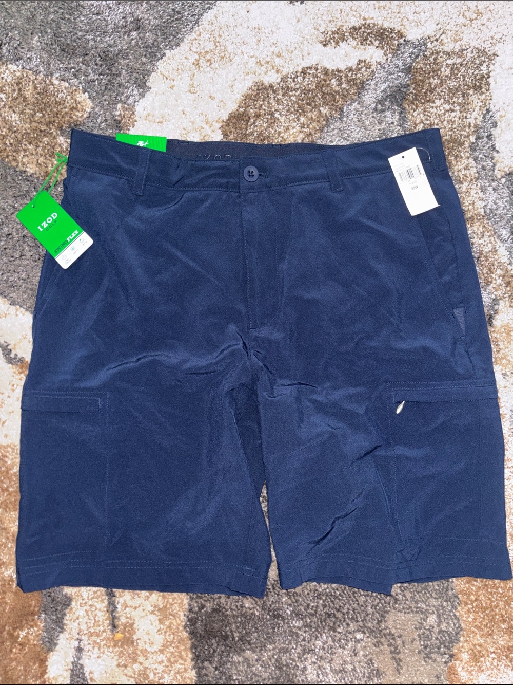 IZOD Men's Navy Cargo Performance Shorts Size 32 Golf